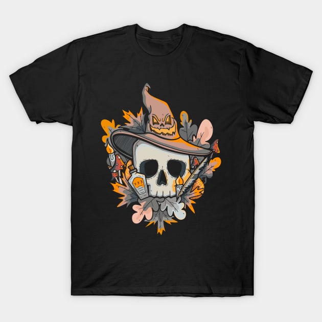 Skull of a wizard T-Shirt by Swadeillustrations